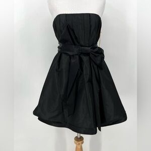 Alice + Olivia Madison Black Strapless Party Cocktail Dress Size 4 NWT